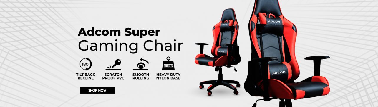 Adcom Mutant Super Gaming Office Chair with Scratch Proof PVC and 180° Tilt Back Recline (Black/Red)